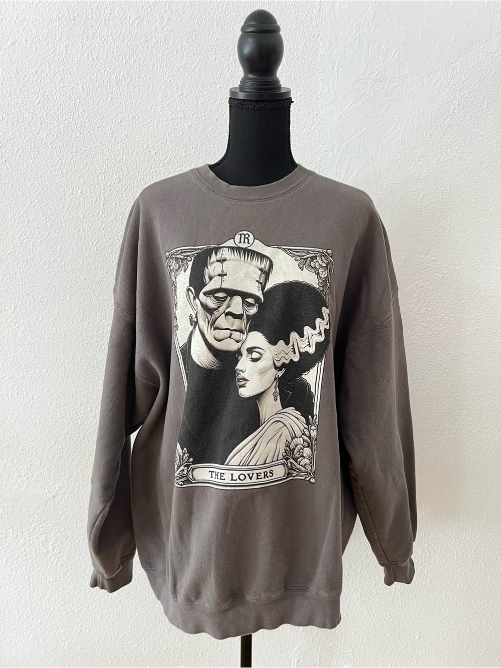 Bride Of Frankenstein The Lovers Drop Shoulder Crewneck Sweatshirt XXL Halloween